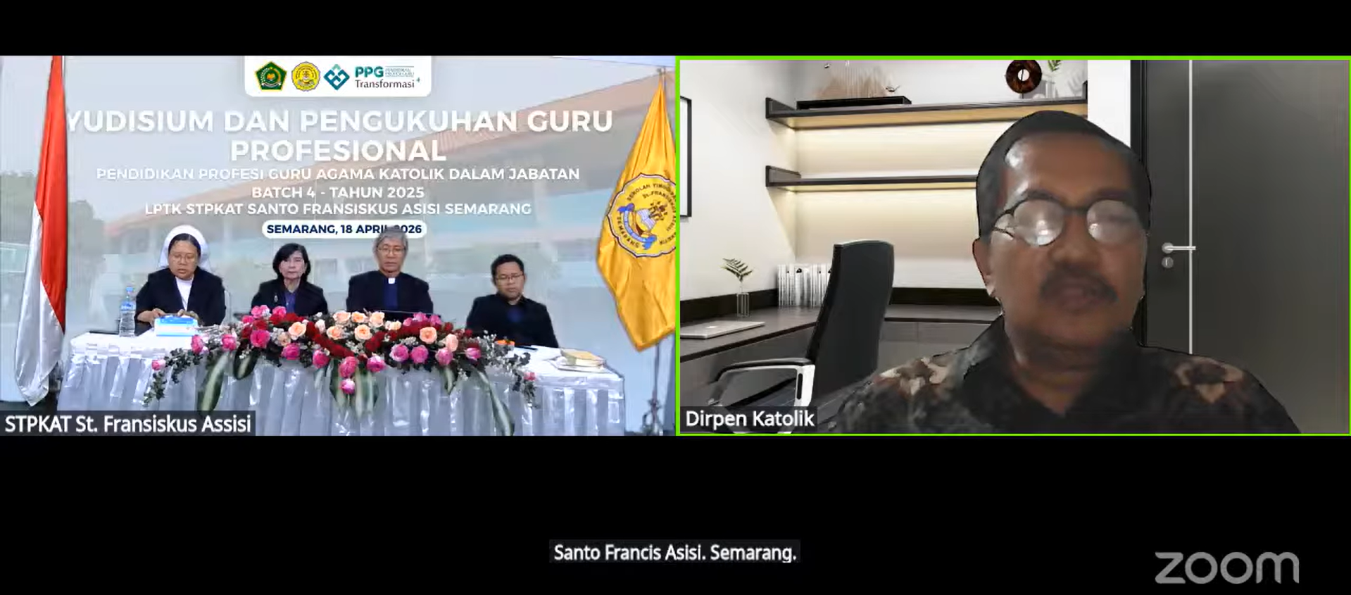 Mencetak Pendidik Profesional di Era Digital : STPKat Santo Fransiskus Asisi Gelar Yudisium dan Wisuda PPG Batch 4 Secara Daring